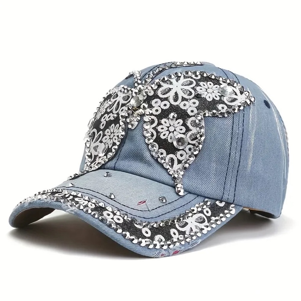 Bling Rhinestone Decor Butterfly Graphic Sports Baseball Cap
